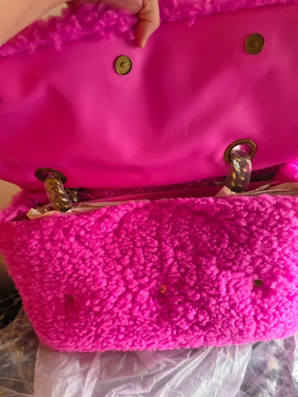 Kurt Geiger Macro Faux Shearling Bag